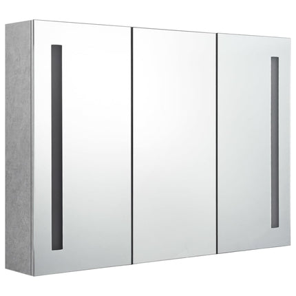 LED Bathroom Mirror Cabinet Concrete Gray 35"x5.5"x24.4
