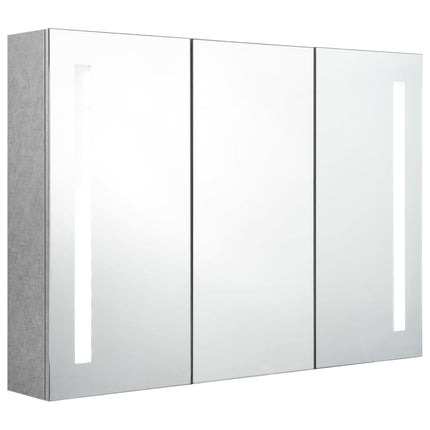 LED Bathroom Mirror Cabinet Concrete Gray 35"x5.5"x24.4