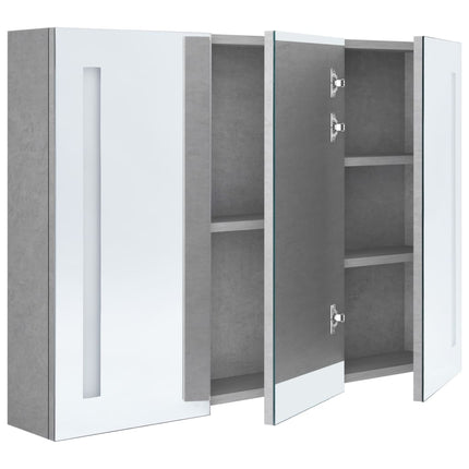 LED Bathroom Mirror Cabinet Concrete Gray 35"x5.5"x24.4