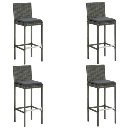 5 Piece Patio Bar Set with Cushions Gray