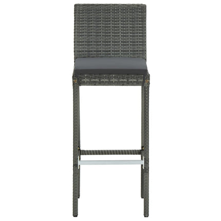 5 Piece Patio Bar Set with Cushions Gray