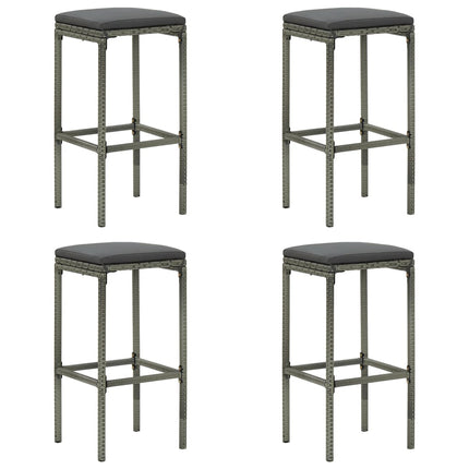 5 Piece Patio Bar Set with Cushions Gray