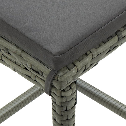 5 Piece Patio Bar Set with Cushions Gray