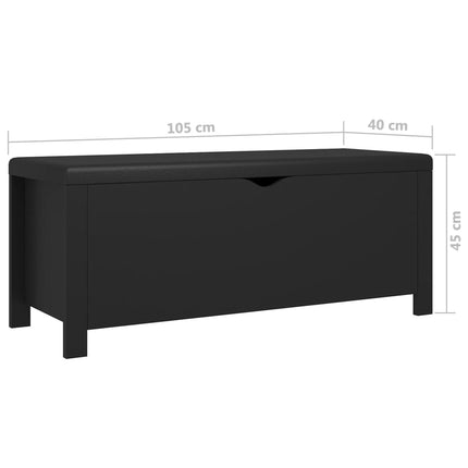 Storage Box with Cushion Black 41.3"x15.7"x17.7" Engineered Wood