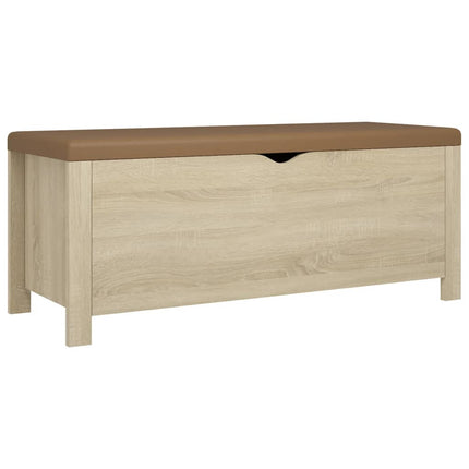 Storage Box with Cushion Sonoma Oak 41.3"x15.7"x17.7" Engineered Wood