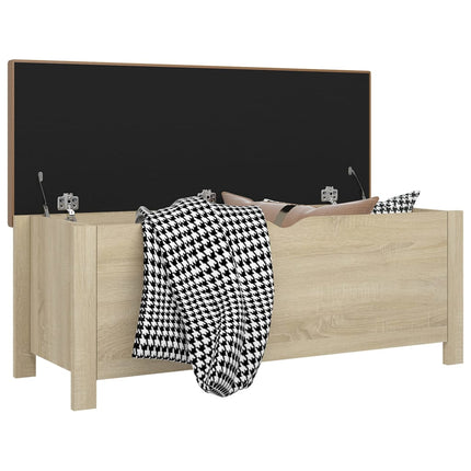 Storage Box with Cushion Sonoma Oak 41.3"x15.7"x17.7" Engineered Wood