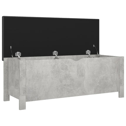 Storage Box with Cushion Concrete Gray 41.3"x15.7"x17.7" Engineered Wood