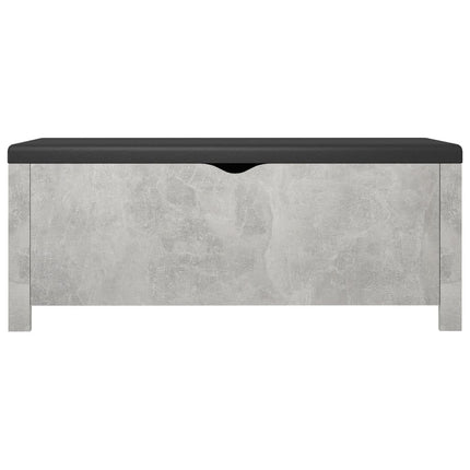 Storage Box with Cushion Concrete Gray 41.3"x15.7"x17.7" Engineered Wood