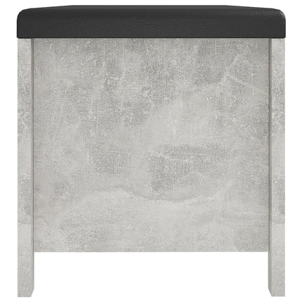 Storage Box with Cushion Concrete Gray 41.3"x15.7"x17.7" Engineered Wood