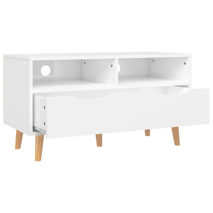 TV Stand High Gloss White 35.4"x15.7"x19.1" Engineered Wood