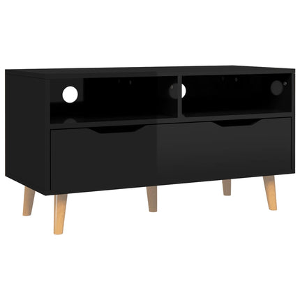 TV Stand High Gloss Black 35.4"x15.7"x19.1" Engineered Wood