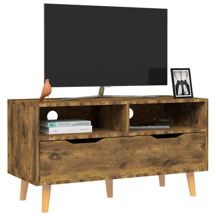 TV Stand Smoked Oak 35.4"x15.7"x19.1" Engineered Wood