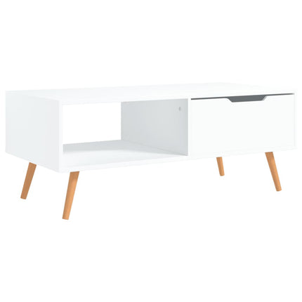 Coffee Table White 39.4"x19.5"x16.9" Engineered Wood