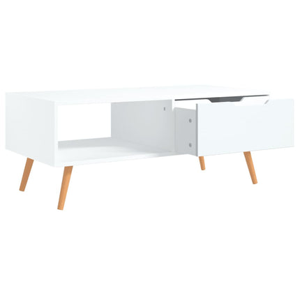 Coffee Table White 39.4"x19.5"x16.9" Engineered Wood