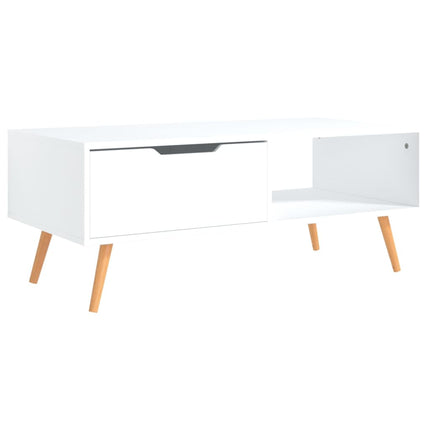 Coffee Table White 39.4"x19.5"x16.9" Engineered Wood