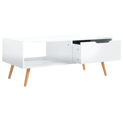 Coffee Table High Gloss White 39.4"x19.5"x16.9" Engineered Wood
