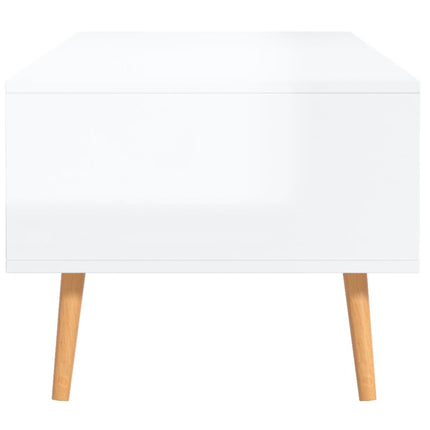 Coffee Table High Gloss White 39.4"x19.5"x16.9" Engineered Wood