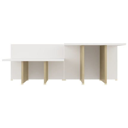 Coffee Tables 2 pcs Sonoma Oak and White 43.9"x19.7"x13" Engineered Wood