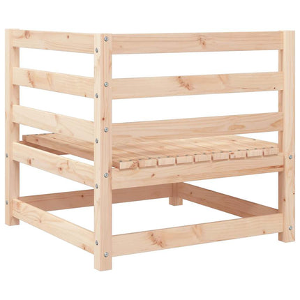 Patio Corner Sofa with Gray Cushions Solid Wood Pine