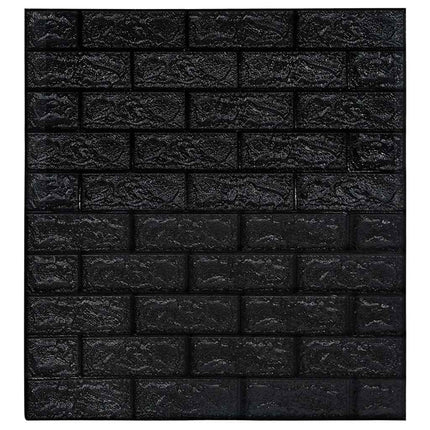 3D Wallpaper Bricks Self-adhesive 40 pcs Black
