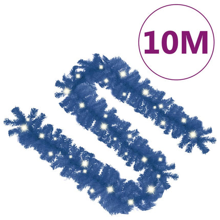 Christmas Garland with LED Lights 33 ft Blue