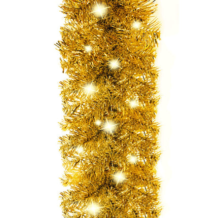 Christmas Garland with LED Lights 66 ft Gold