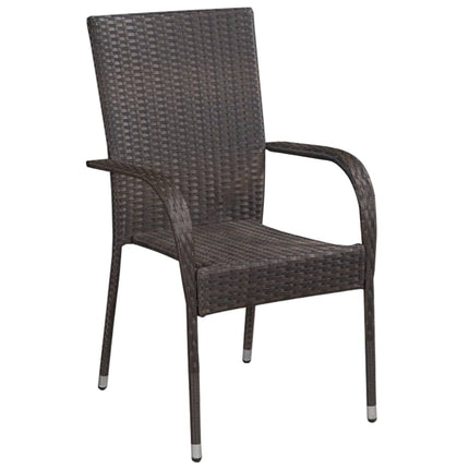 3 Piece Patio Dining Set Brown