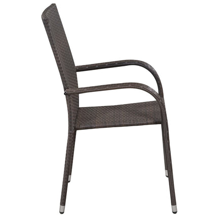 3 Piece Patio Dining Set Brown