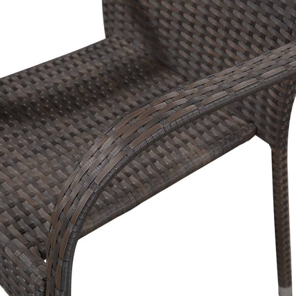 3 Piece Patio Dining Set Brown