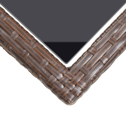 3 Piece Patio Dining Set Brown