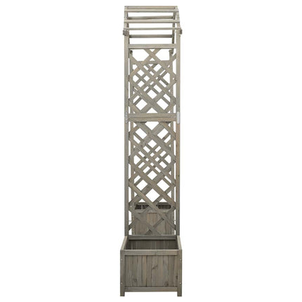 Garden Pergola with Planter Gray Solid Firwood