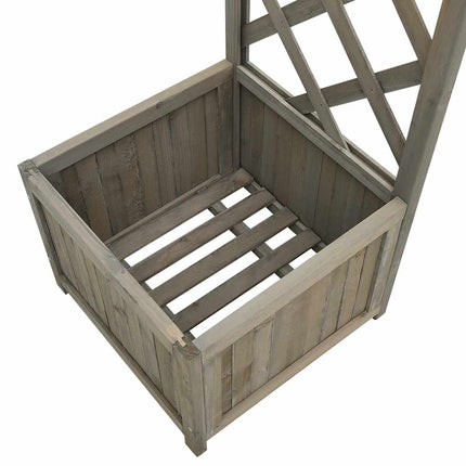 Garden Pergola with Planter Gray Solid Firwood