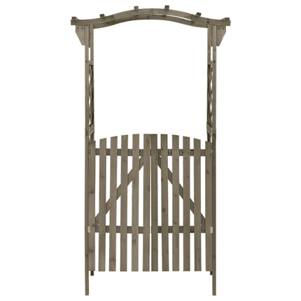 Pergola with Gate 45.7"x15.7"x80.3" Gray Solid Firwood