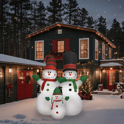 Christmas Inflatable Snowmen Family LED IP44 8 ft