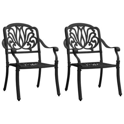 3 Piece Bistro Set Cast Aluminum Black