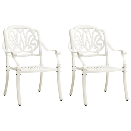 3 Piece Bistro Set Cast Aluminum White
