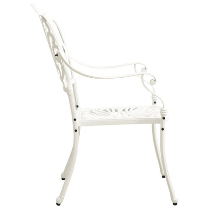 3 Piece Bistro Set Cast Aluminum White