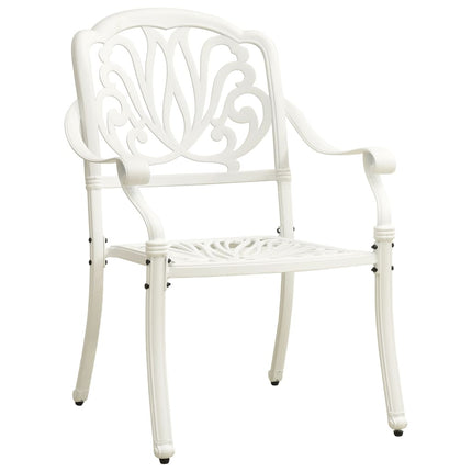 3 Piece Bistro Set Cast Aluminum White