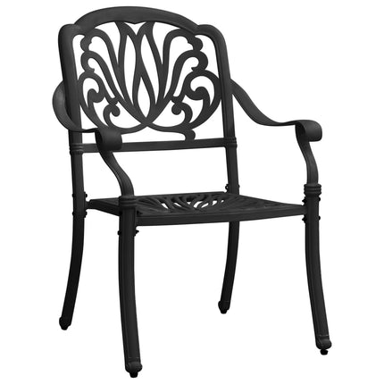 3 Piece Bistro Set Cast Aluminum Black