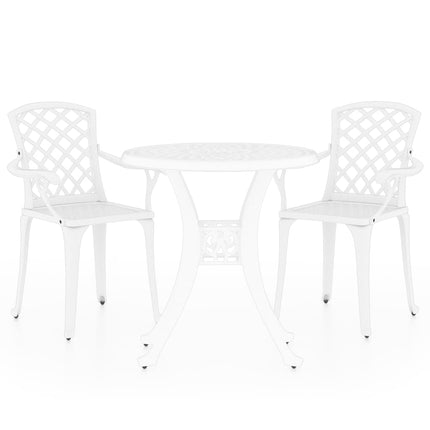 Bistro Set White Cast Aluminum Medium Tough Bistro Set Round