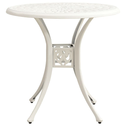 Bistro Set White Cast Aluminum Medium Tough Bistro Set Round