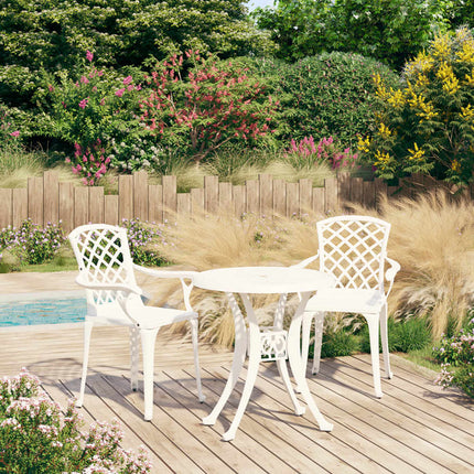 Bistro Set White Cast Aluminum Medium Tough Bistro Set Round