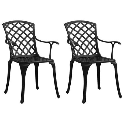 3 Piece Bistro Set Cast Aluminum Black