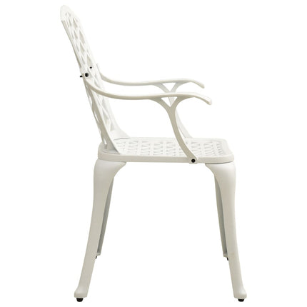 3 Piece Bistro Set Cast Aluminum White