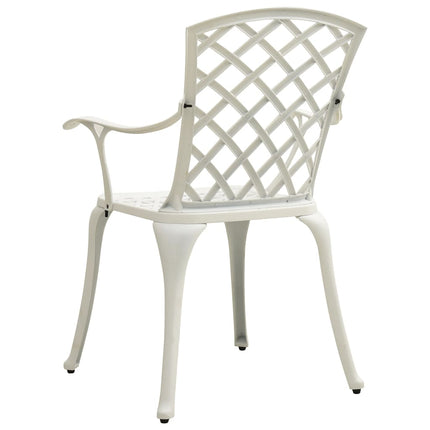 3 Piece Bistro Set Cast Aluminum White