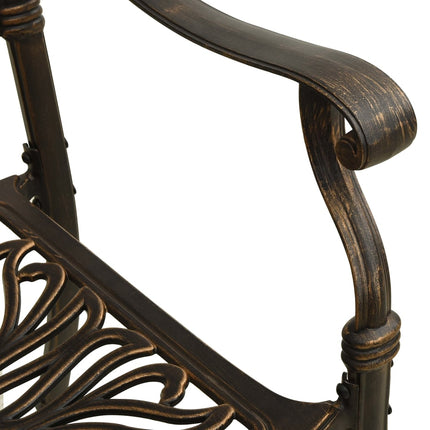 5 Piece Bistro Set Cast Aluminum Bronze
