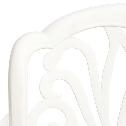 5 Piece Bistro Set Cast Aluminum White