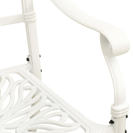 5 Piece Bistro Set Cast Aluminum White