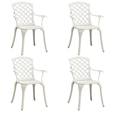 5 Piece Bistro Set Cast Aluminum White