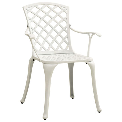 5 Piece Bistro Set Cast Aluminum White